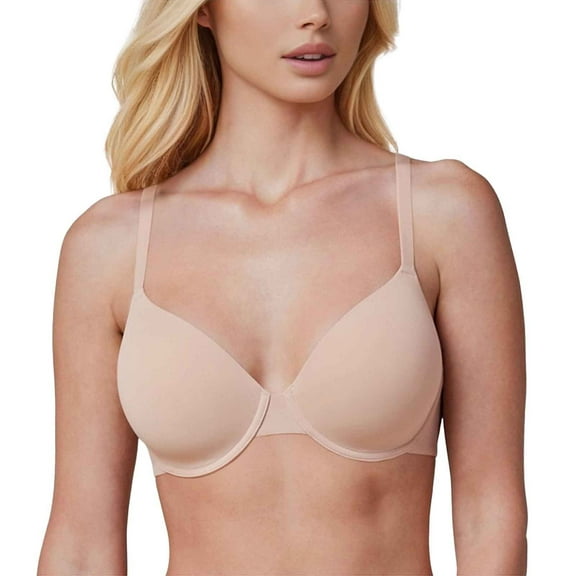 khonts,Women's Seamless Spaghetti Strap Bra Soft Underwire for Small Breathable Outward Expanding Bralettes Beige L