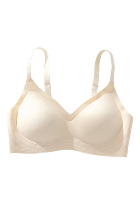 ,Women's Seamless Thin Strap Bra Wireless Push up Soft Bras Support Full Coverage Bralettes White XL