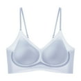 thumbnail image 1 of khonts,Women's Seamless Ultra Thin Bras Lifting Full Coverage Comfort Bra Removable Pad Lightly Sports Wireless Bra Blue L, 1 of 5