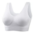 thumbnail image 1 of khonts,Women's Sleep Bras Comfort Seamless Wireless Stretchy Sports Bra Yoga Removable Pads Bralettes White M, 1 of 3
