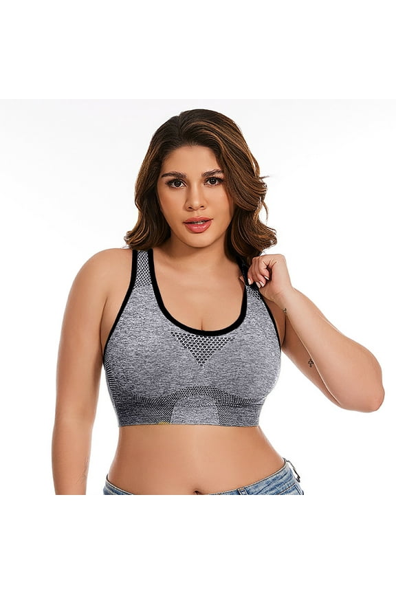 ,Women's Sports Seamless Racerback Bra Moderate Support Oversized Full Coverage Moisture Wick Bralettes Black XL