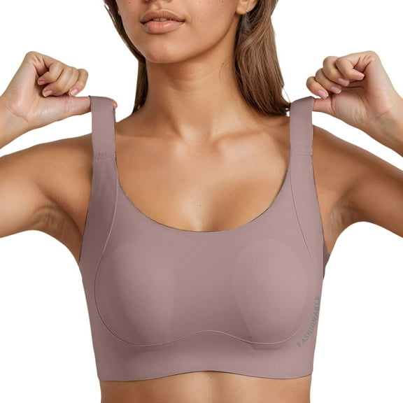 khonts,Women's Sports Supports Bras U Back Padded Low Impact Yoga Bra Workout Padded Push up Bralettes Purple M