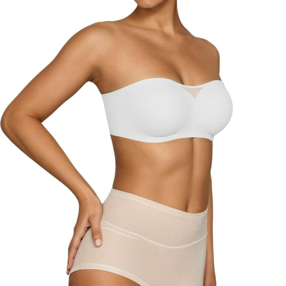 khonts,Women's Strapless Bra Tops Seamless Lingerie Soft Sexy Bralettes for Strapless Dress Tank Tops Beige S