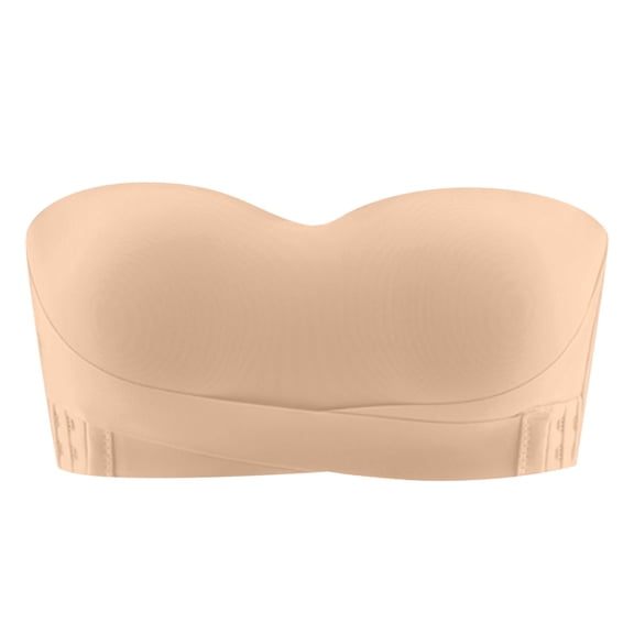 khonts,Women's Strapless Front Hook Closure Bandeau Push up Non- Bra Wireless Supportive Padded Bralettes OTHER 34