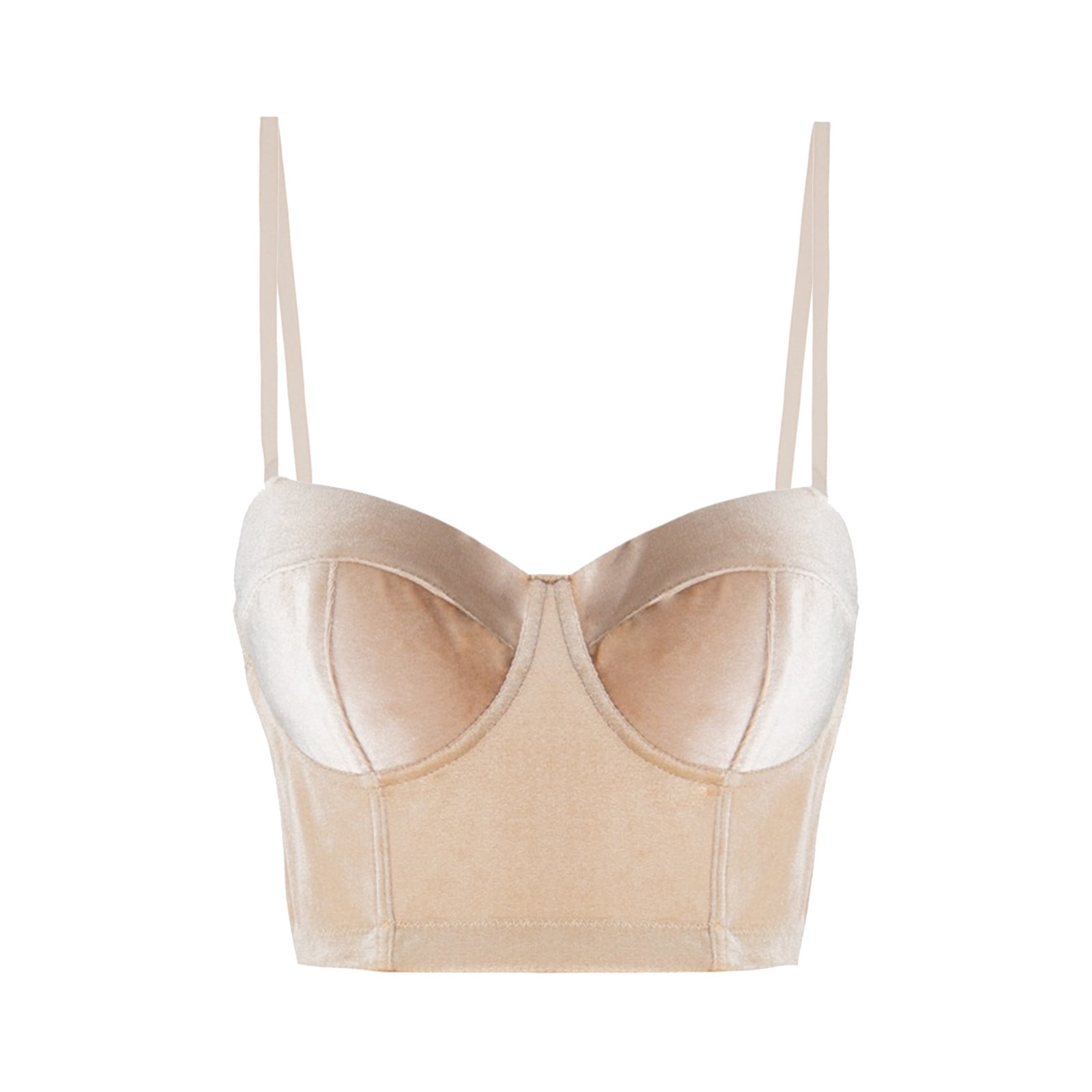 khonts,Women's Velvet Soft Bustier Crop Top Push up Corset Sexy Stylish ...