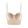 thumbnail image 1 of khonts.Women's Velvet Soft Bustier Crop Top Push up Corset Sexy Stylish Outdoor Top Bras Beige XL, 1 of 3