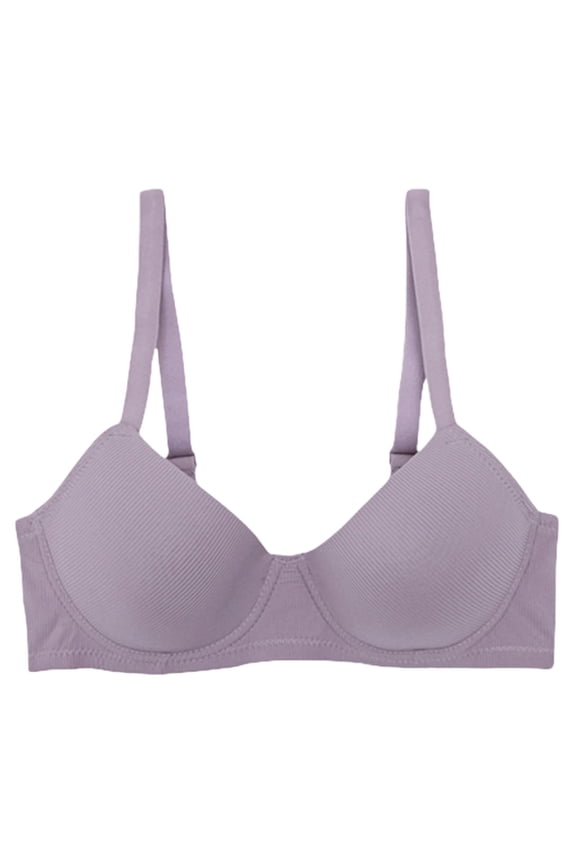 ,Women's Wireless Demi Bra Seamless Half Cup Bras Low Cut Sexy Breathable Comfortable Bralettes Light Purple F