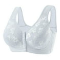 thumbnail image 1 of khonts,Women's Wireless Front Snap Closure Bras High Support Full Coverage Bra Comfortable Sports Soft Bralettes Light Gray 36, 1 of 7
