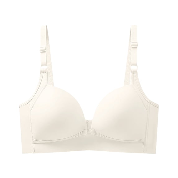 khonts,Women's Wireless Nursing Front Snap Closure Bras Breastfeeding Lightly Soft Bra Push up Full Coverage Bralette White 36