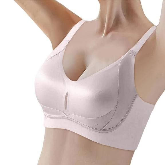 khonts,Women's Wireless Supportive Push up Bras Seamless Full Coverage Comfortable Bra Support Everyday Bralettes Light Purple L