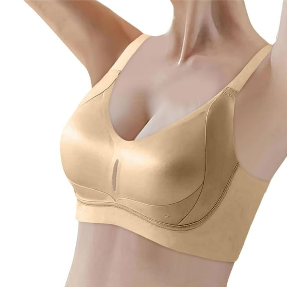 khonts,Women's Wireless Supportive Push up Bras Seamless Full Coverage Comfortable Bra Support Everyday Bralettes Yellow L