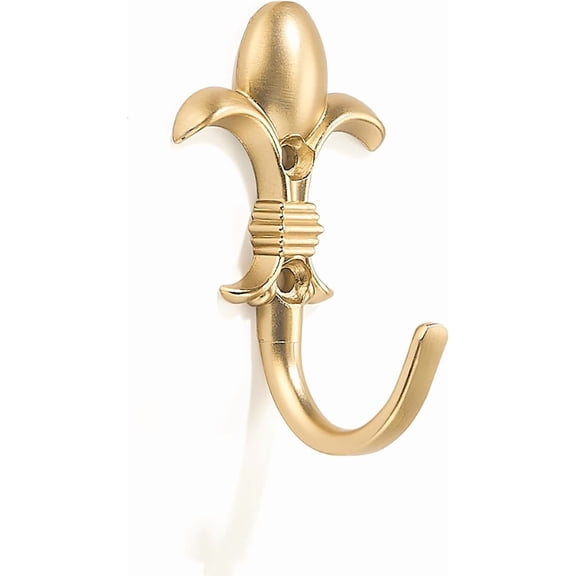 khtumeware 5 Packs Antique Brass Heavy Duty Door Hanger Towel Robe Clothes Cabinet Closet Sponges Rack Towel Hooks Bathroom Coat Robe Wall Hook for Bathroom Bedroom Kitchen Hotel