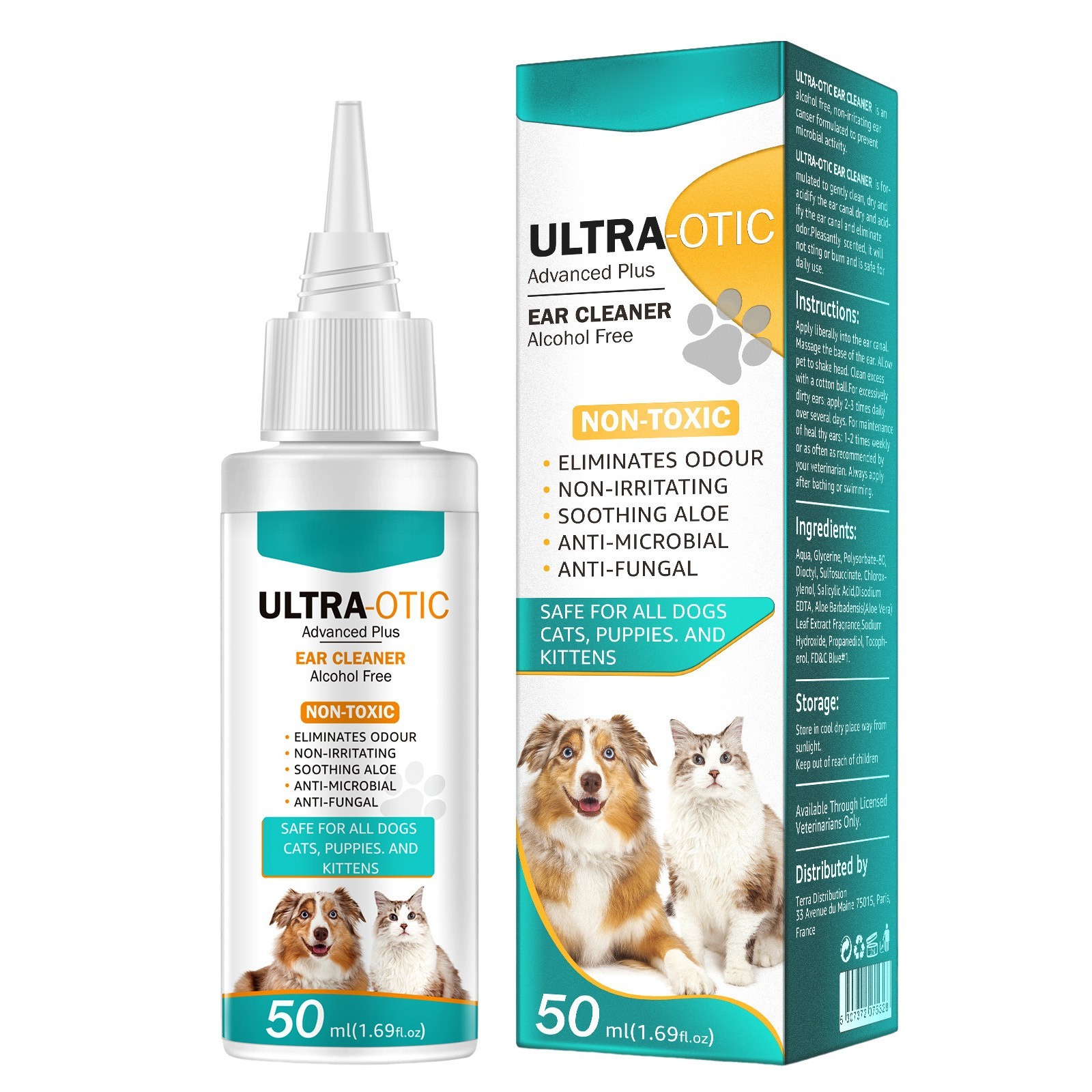 khvru 50ML Dog Ear Cleaner Removal Ear Hair Liquid For Ear Cleaner Dog