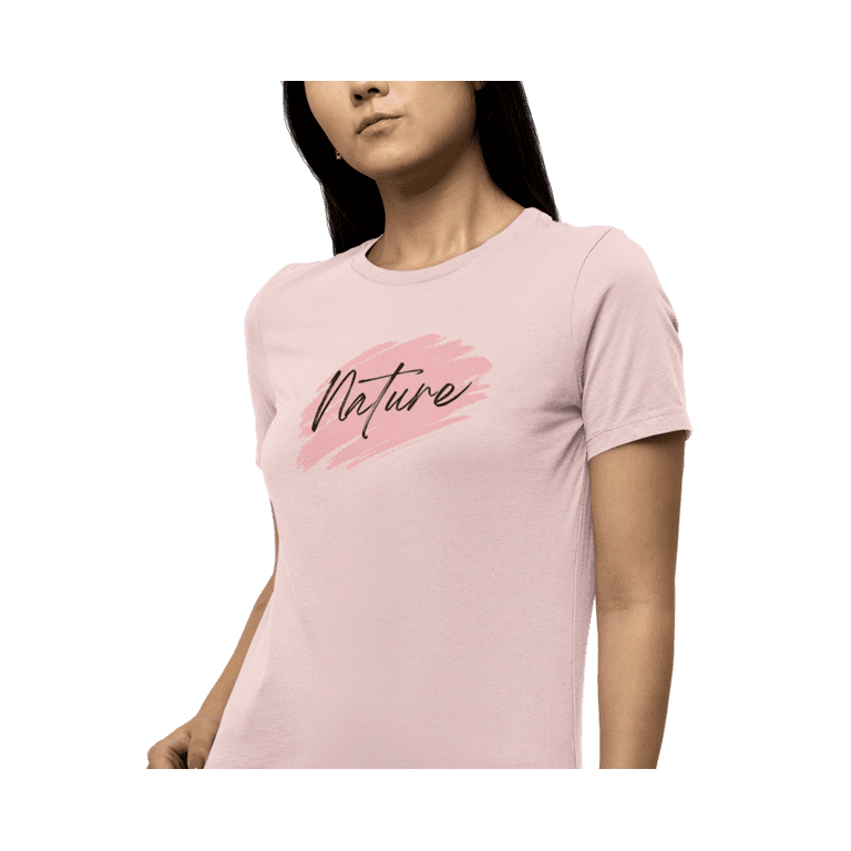 kiMaran Pink Nature Brush Abstract T Shirt Pastel Paint Unisex Short Sleeve Tee Soft Pink L