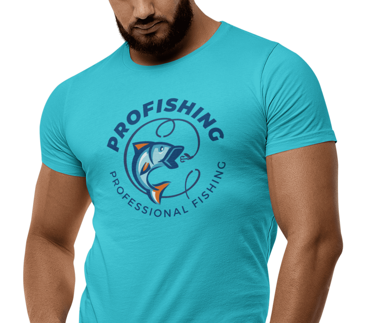 kiMaran Professional Fishing Tournament Logo Art T-Shirt Unisex Short  Sleeve Tee (Turquoise L)
