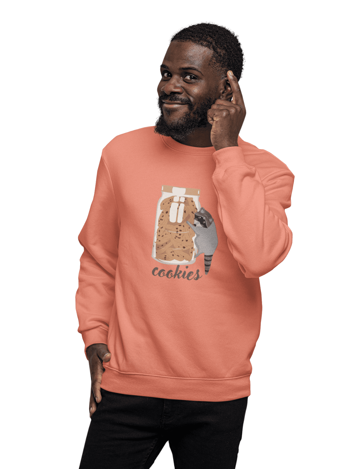 kiMaran Raccoon & Can of Chocolate Chip cookies Fleece Unisex Crew