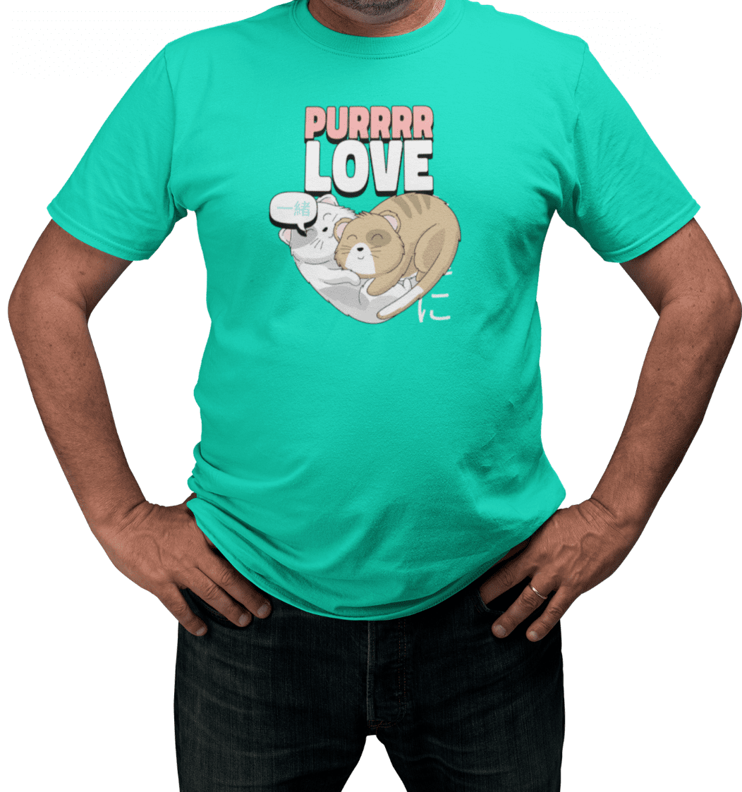 kiMaran Two Cats Hugging Together PuRRRR LOVE T Shirt Unisex Short Sleeve Tee Teal M 84abb180 b0bf 4b64 9d27 9d85e7052090.b20b8adcc8ff69d4b6d79721efd602c4