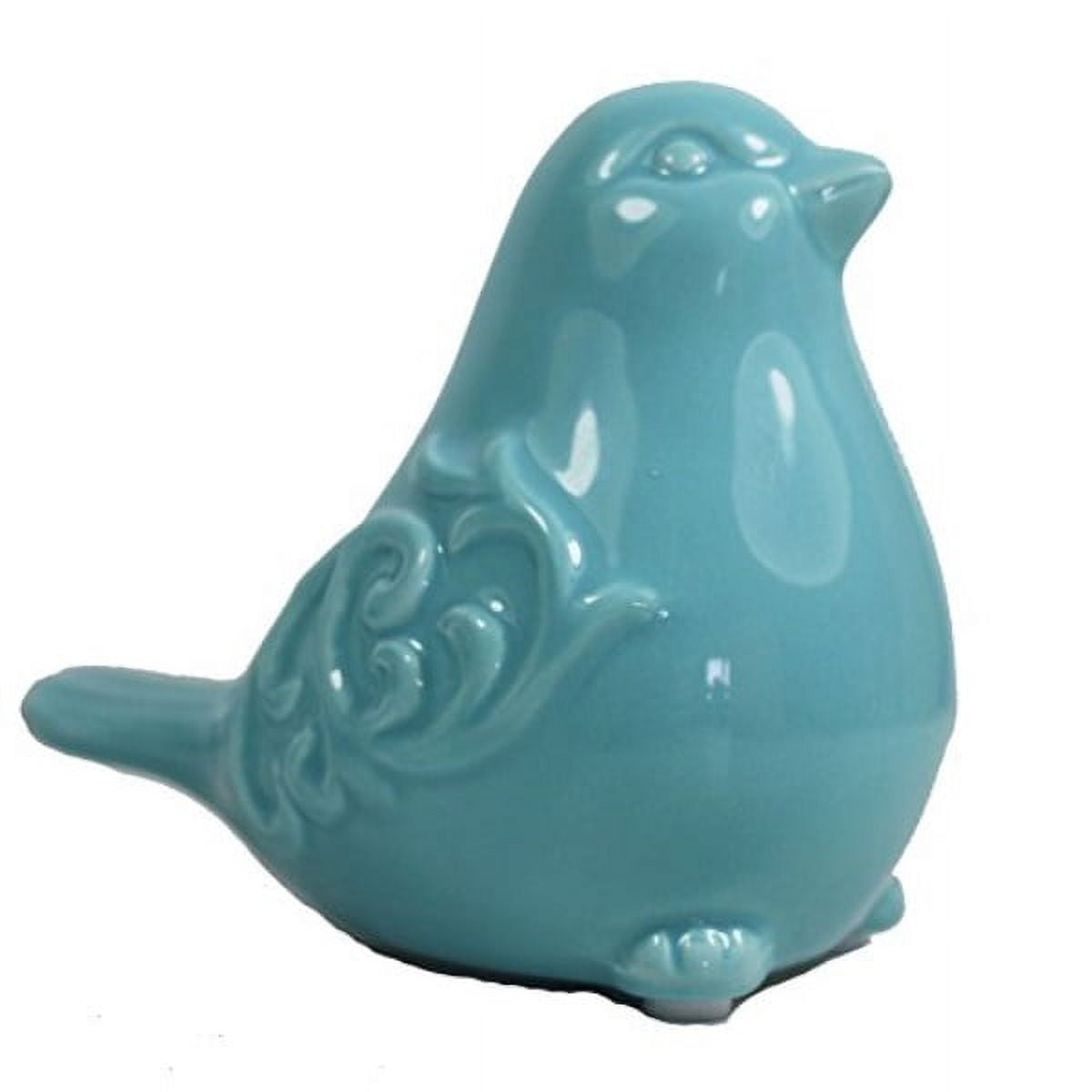 kiaotime new french garden cottage bird figurine decorative blue glazed ceramic bird figurine, bird statue, bird sculpture home garden wedding decor (blue)