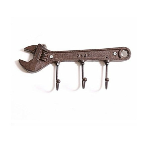 kiaotime retro vintage key rack holder hooks cast iron wrench spanner shape decorative wall mounted antique man cave garage tool holder coat hat hooks rack hanger wall decor
