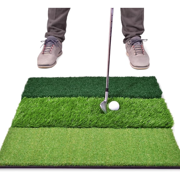 kiborx Tri-Turf Foldable Golf Hitting Mat Green