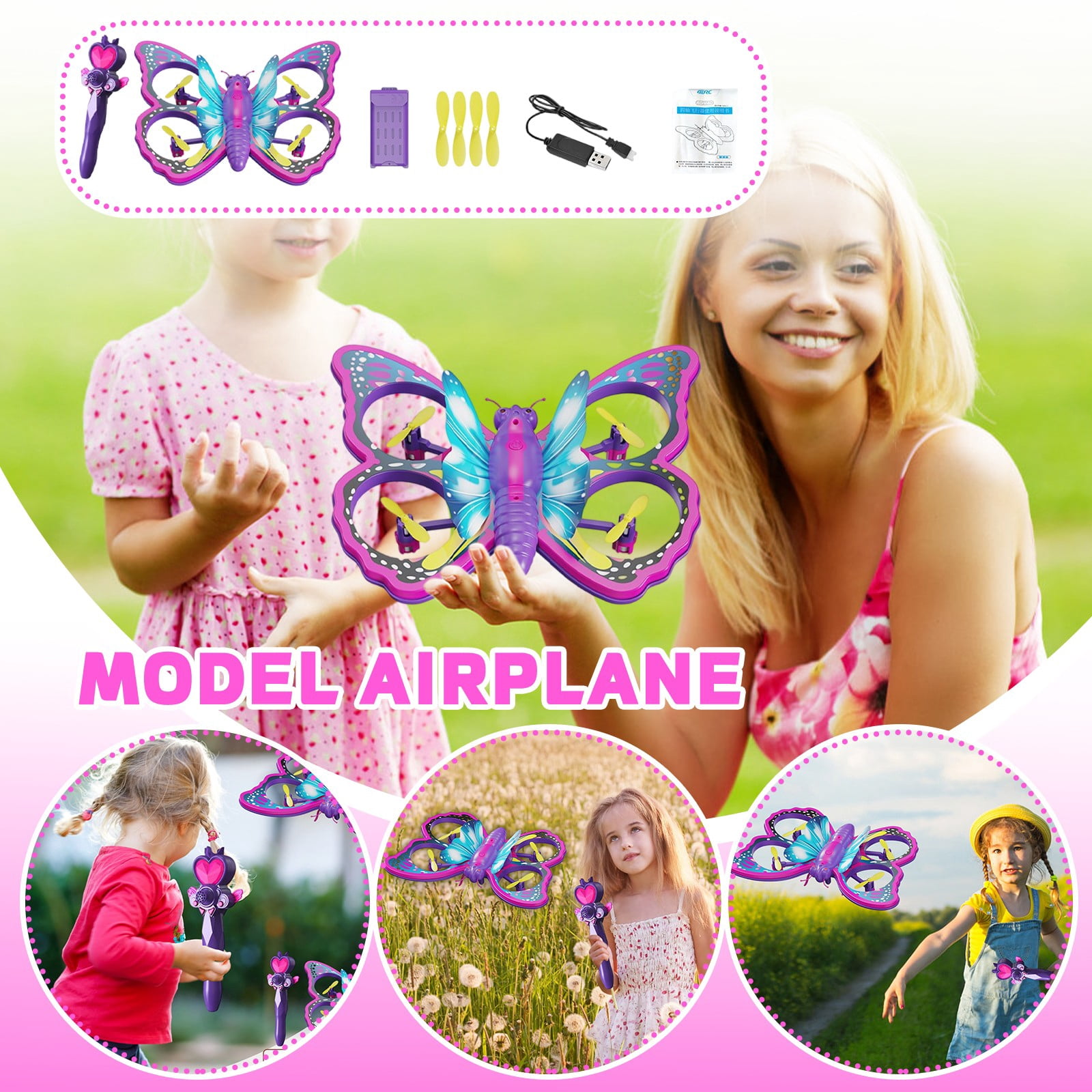 kidds Remote Control Foam Airplane Drone Toy with Easy Fly Function, Safe and Lightweight Design for Indoor Outdoor Beginner Pilots