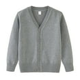 thumbnail image 1 of kids Baby Girl Thin Sweater Solid Gray Black Cardigans for Toddler Boys, 1 of 4