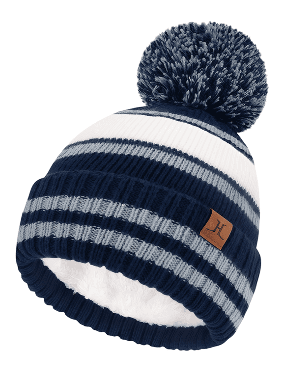 kids Toddler Winter Hat Beanie with Pom Pom Warm Fleece Ski Baby Hats for 2-7 Years Skull Cap Baby Boy Girls Gifts