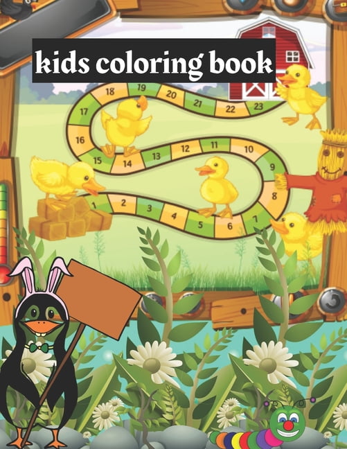 kids coloring book : Easy, LARGE, GIANT Simple Animals Coloring Books for Toddlers (Paperback)