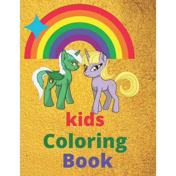 kids coloring book: cute animals coloring book for kids ages 3 - 8 coloring unicorn, tiger, lion, zibra, elephant, giraf, (Paperback)