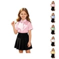 thumbnail image 1 of Kids Short Sleeve Dress Shirt Back to School Shirt Henley Neck College Style Kids Clothes 1-12 Years, 1 of 7