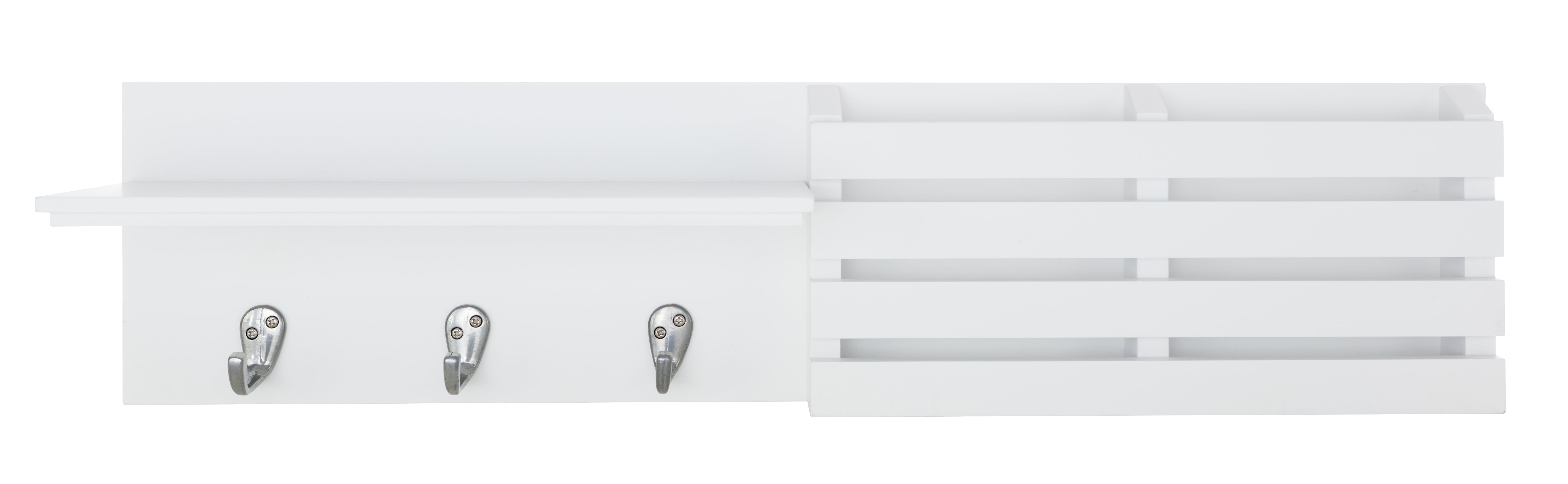 kieragrace KG Contemporary Sydney Mail Shelf 3 Hooks White Engineered Wood