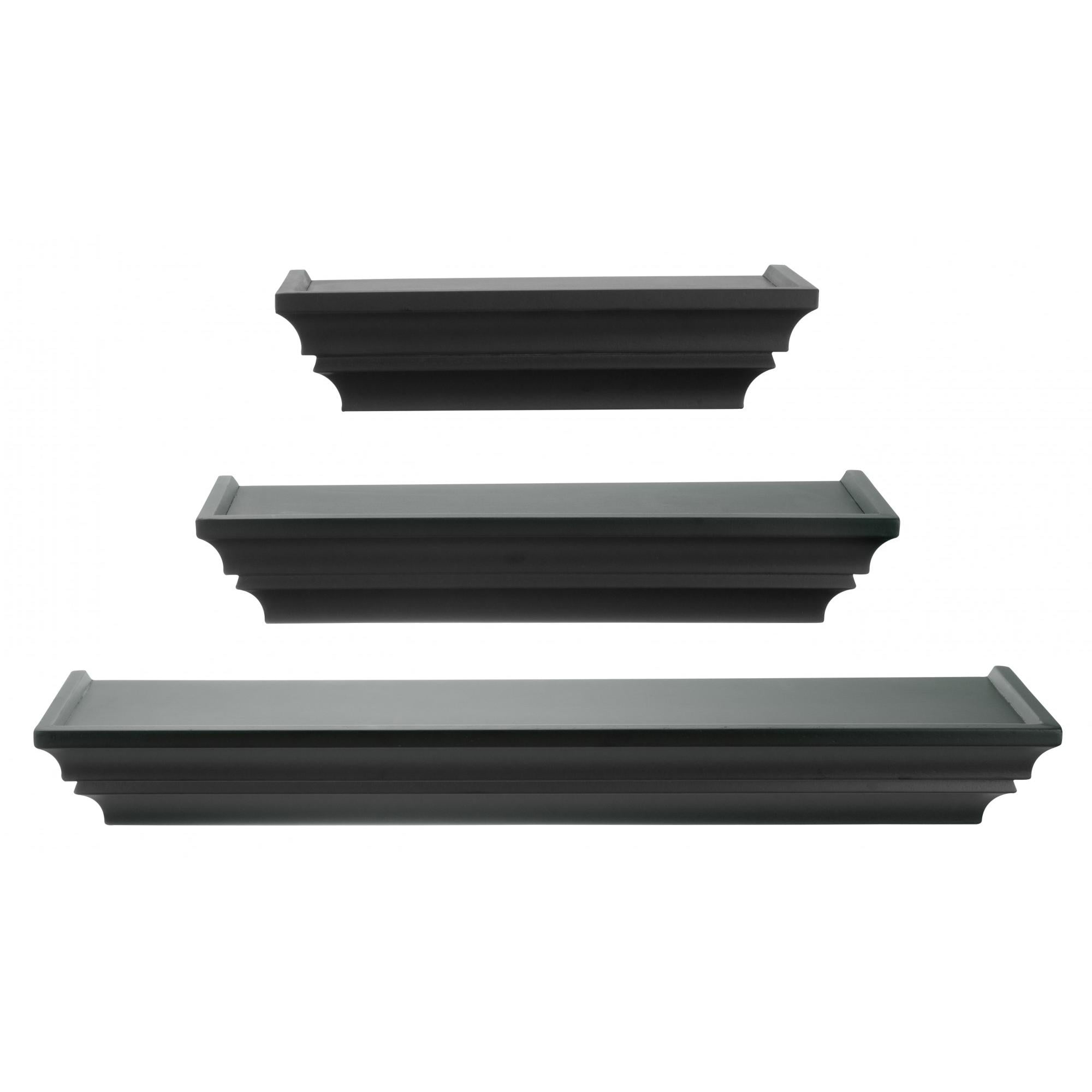 kieragrace KG Traditional Madison Wall Shelves Set of 3 Black ...