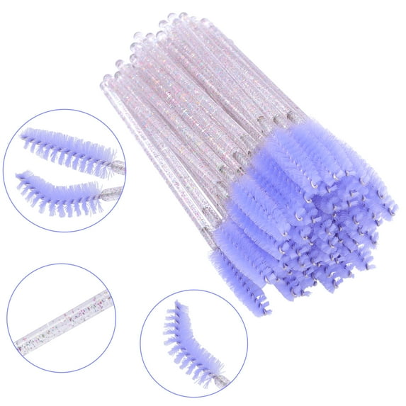 kikARU 200PCS Disposable Mascara Brush Set for Essential Oil, Reusable Mini Eyelash Applicator Makeup Tool Kit, Light Purple