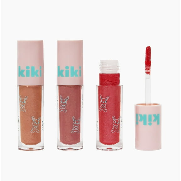 kiki TOO CUTE lip gloss 3 pcs set the original Kawaii makeup moisturizing shimmering colors