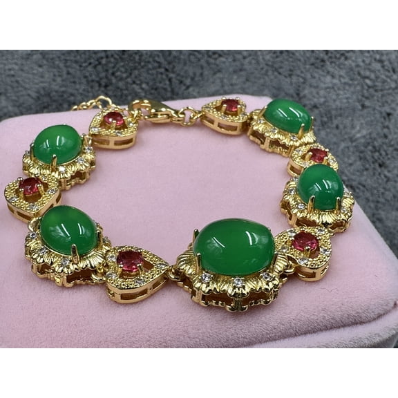 kiki home Genuine Natural Jade Gemstone Jewelry Green agate bracelet