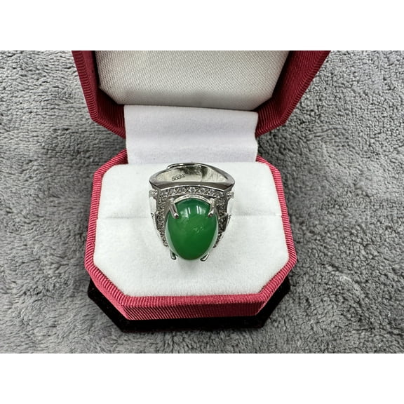 kiki home Genuine Natural Jade Gemstone Jewelry Men jade ring