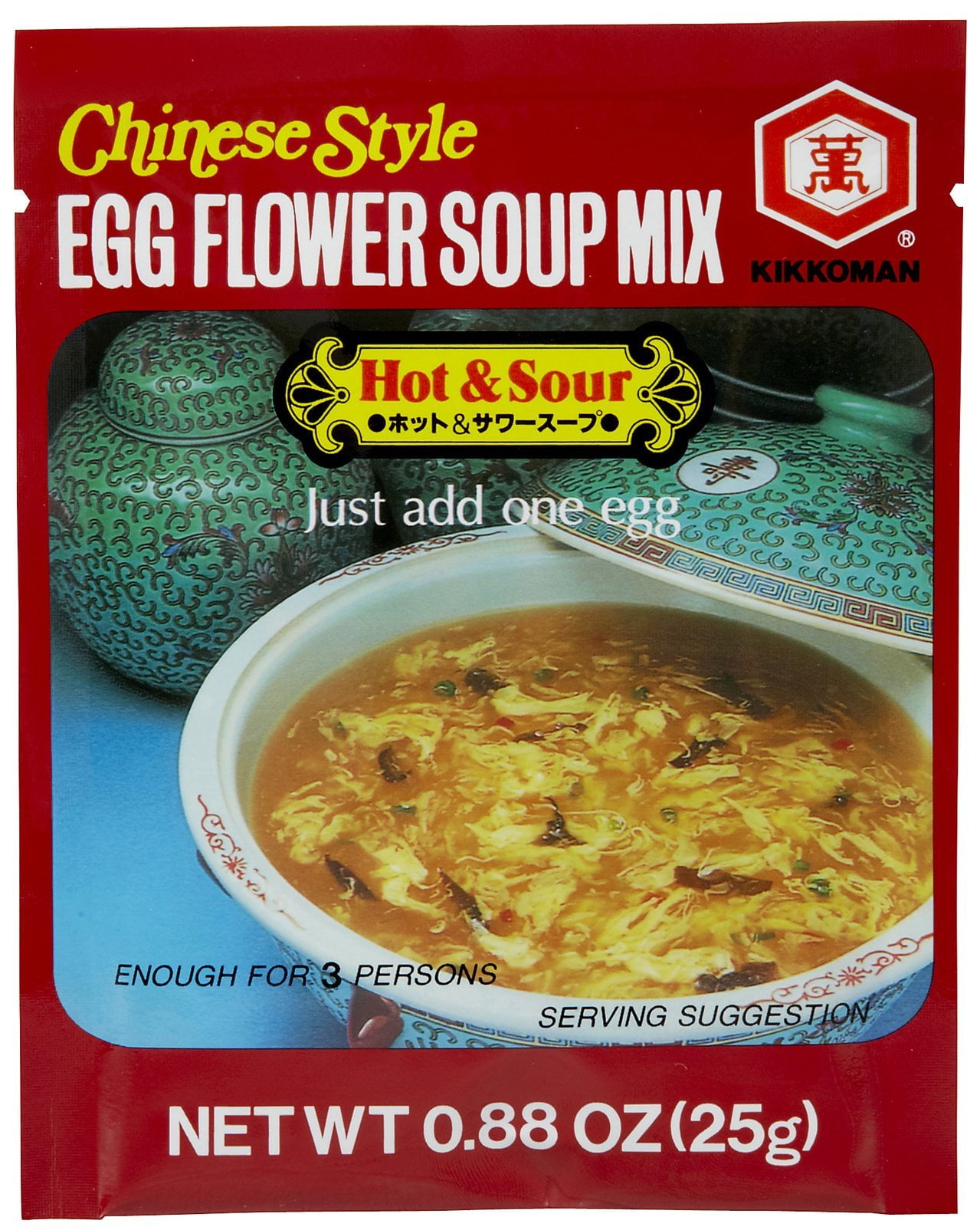 Kikkoman Egg Flower, Hot and Sour Soup, 0.88 oz, 12 pk