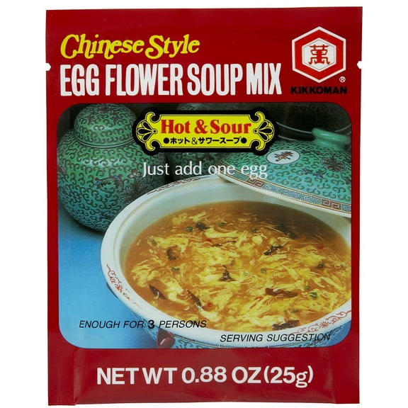 Kikkoman Egg Flower, Hot and Sour Soup, 0.88-OuncePouch (Pack of 12)