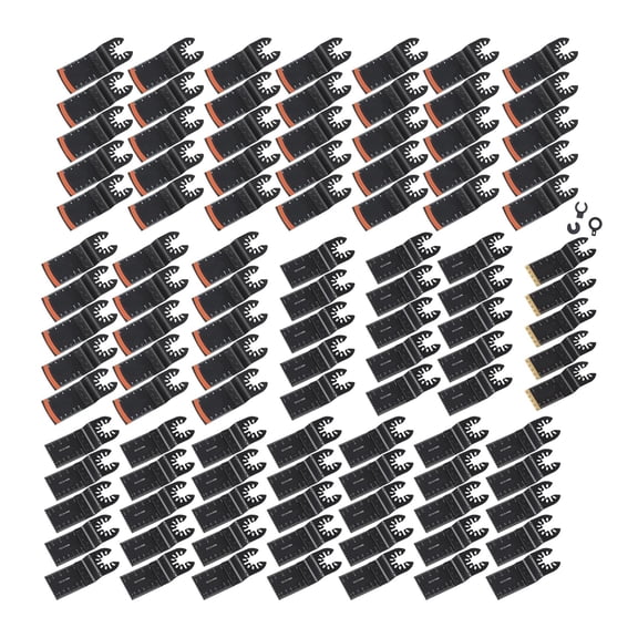 kimllier 105-Piece Oscillating Tool Blade Set, Titanium and High Carbon Steel Blades for Wood, Plastic, Metal