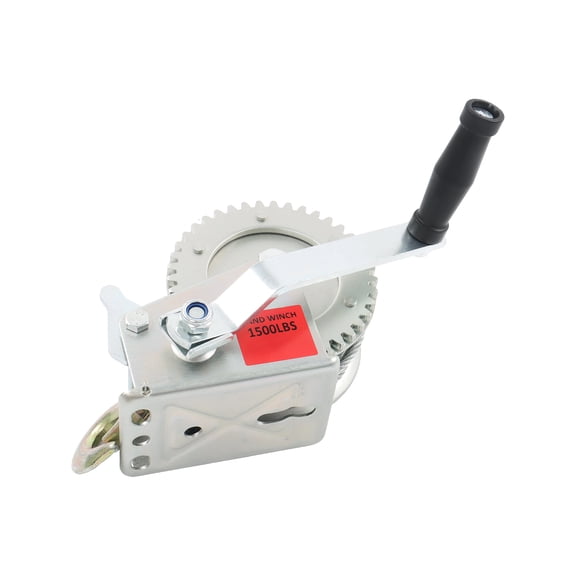 kimllier 1500 lbs Hand Crank Winch with Brake Come-Along Heavy Duty Steel Cable for Boat, Trailer, ATV or Deer Feeder
