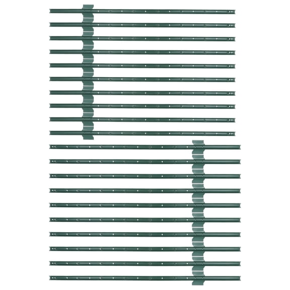kimllier 20 Pack Garden Fence Post, 4 Feet Heavy Duty Metal U-Post | No Dig Garden Fence, Green, for Home Yards, Street Green Belts