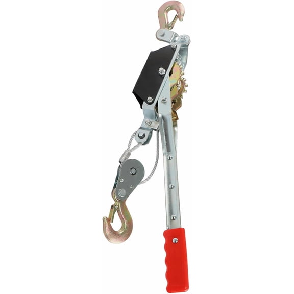 kimllier 2T Double Gear Winch Puller Cable pullers, Gear Power Puller with 2 Hooks Hand Cable Puller