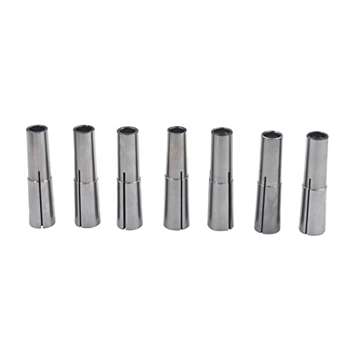 kimllier 7Pcs 2 MT Collet Set 1/8-1/2 Inch 3/8 Inch -16 Threaded Back for Drawbar Fit for Machining Turning (MT2 2MT)