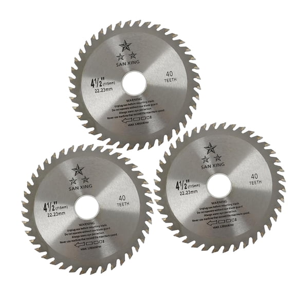 kimllier Circular Saw Blade 3Pcs 4-1/2 Inch 40T Metal Cutting Saw Finish Blade Alloy Steel General Purpose Hard Soft Wood Cutting Saw Blade with 7/8-inch Arbor Fit for Wood Plastic Metal Tile Cutting