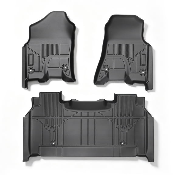 kimllier Floor Mats Liner For Dodge Ram 1500 Crew Cab 19-24 W/ Storage Durable TPE 2 Row