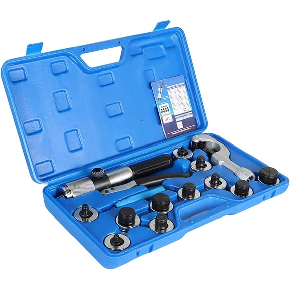 kimllier Hydraulic Tube Expander Swaging Tool Kit 11 Expander Heads 3/8 to 1-5/8 Inch Copper Tube Expander Tool with Tube Cutter and Deburring Tool Fit for Aluminum Copper HVAC Tube