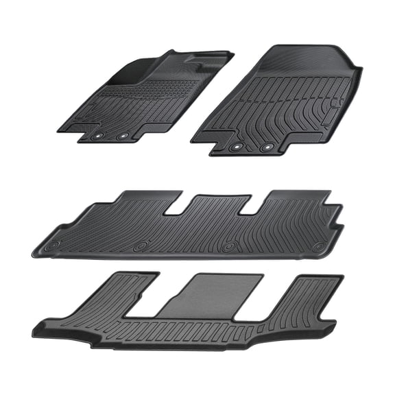 kimllier TPE Floor Mats For Nissan Pathfinder 7 Seats/Infiniti QX60 22-2025 Blk Rows 4PCS