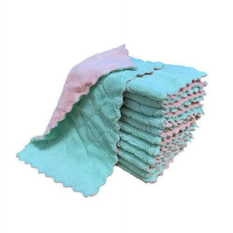 kimteny 12 Pack Dish Towels, 10x10 in Premium Dish Cloths, Super Absorbent  Kitchen Towels Coral Velvet Dishcloths Nonstick Oil Fast Drying Washcloths
