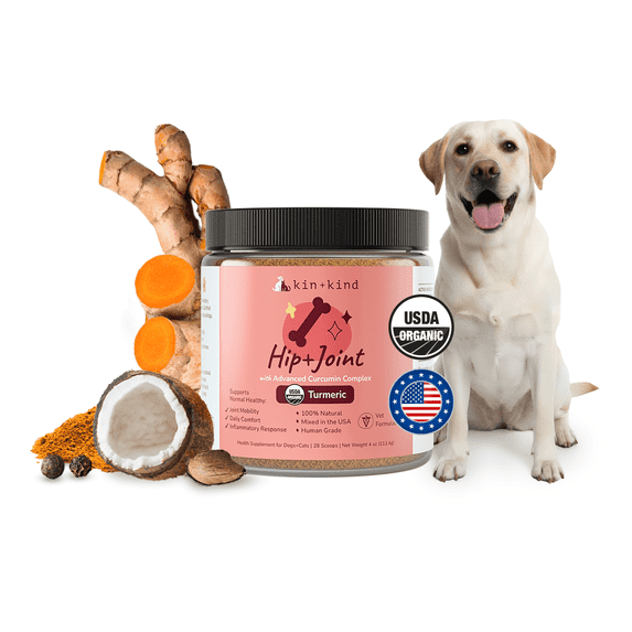 kin+kind Organic Hip+Joint Supplement for Dogs & Cats (Medium) - 4 oz