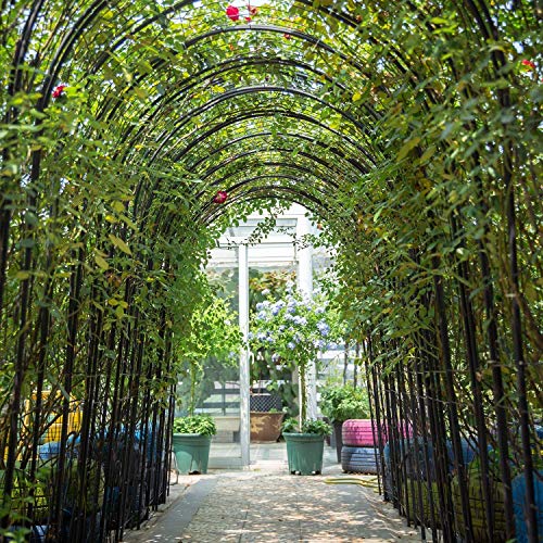 kinbor Garden Arches and Arbors Outdoor Black Metal Arbor for Climbing ...